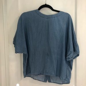 Muji denim shirt with buttons on back